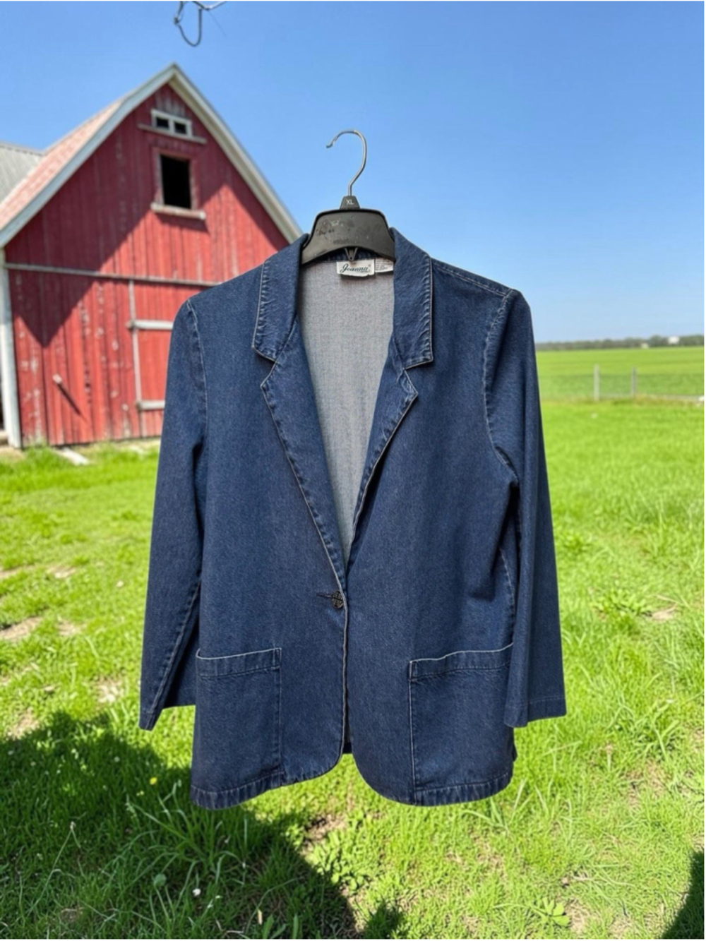 Vintage Joanna Denim Jacket Women’s Medium BLUE One-button 100% Cotton